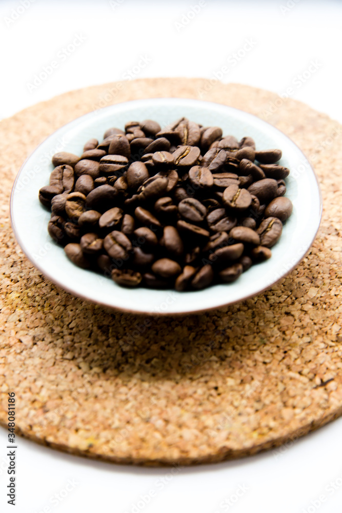 coffee beans, macro shot, background