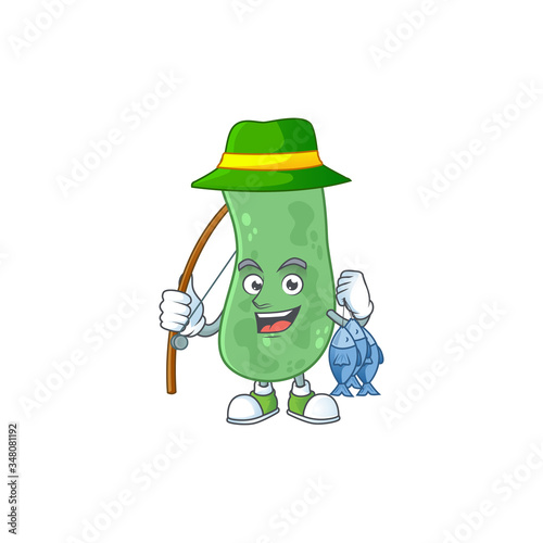 A Picture of enterobacteriaceae fisher mascot design catch a fish