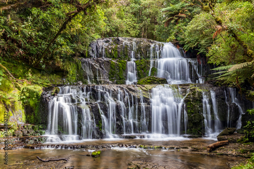 Purakaunui waterfall near Owaka in New Zealand.