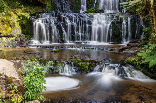 Purakaunui waterfall near Owaka in New Zealand. © jefwod