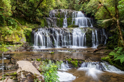 Purakaunui waterfall near Owaka in New Zealand. © jefwod