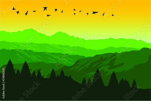 landscape with mountains