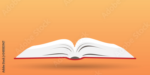 Covered opened book isolated. Vector illustration