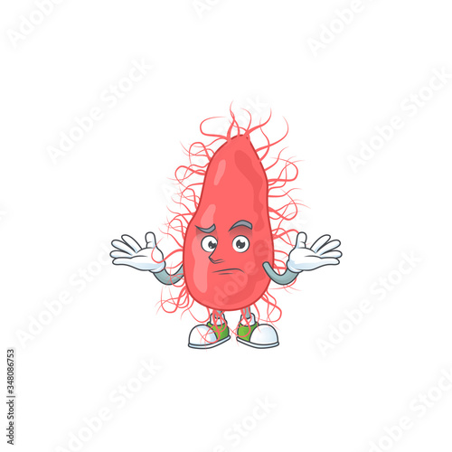 An image of escherichia in grinning mascot cartoon style