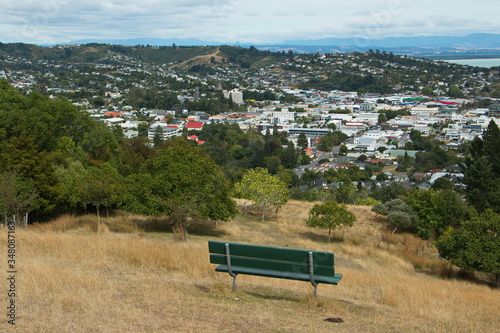View of Nelson from Sir Stanley Whitehead Track in Nelson,Tasman Region on South Island of New Zealand

