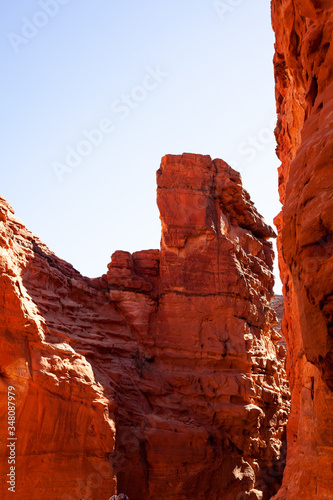 Tall, vibrant, saturated and beautiful canyons, the country of Egypt. Background image 