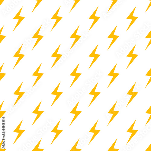 Lightning yellow seamless pattern background. Texture pattern. Stock vector illustration