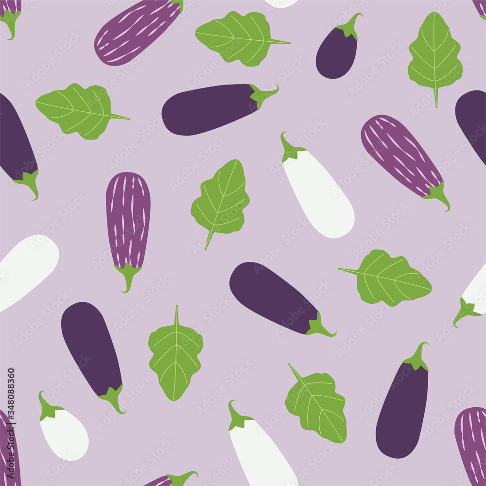Cartoon Aubergine. Colored Seamless Patterns Cartoon Aubergine. Colored Seamless Patterns