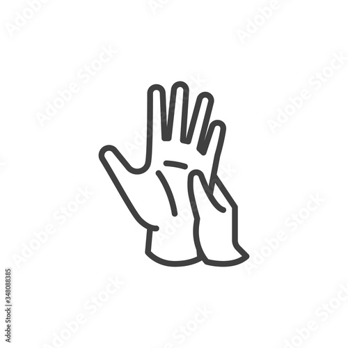 Hand Massage line icon. linear style sign for mobile concept and web design. Spa procedure, hand massage outline vector icon. Symbol, logo illustration. Vector graphics