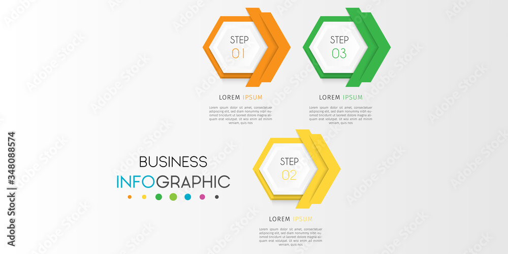 Business infographic element with options, steps, number vector template design