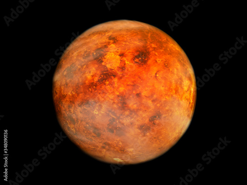Venus in space with moons