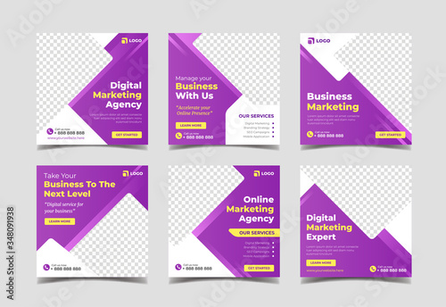 Digital marketing banner for social media post template