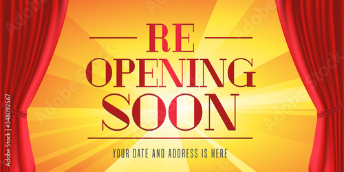 Grand opening and re-opening vector illustration, banner