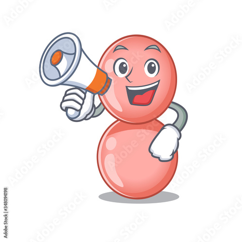 Cartoon character of neisseria gonorrhoeae having a megaphone