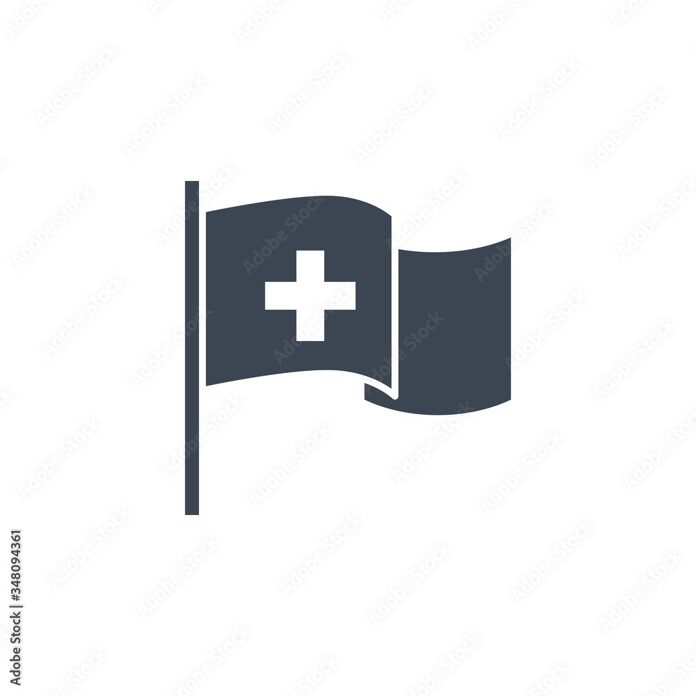 Medical Flag related vector glyph icon. Isolated on white background. Vector illustration. Medical Flag related vector glyph icon. Isolated on white background. Vector illustration.