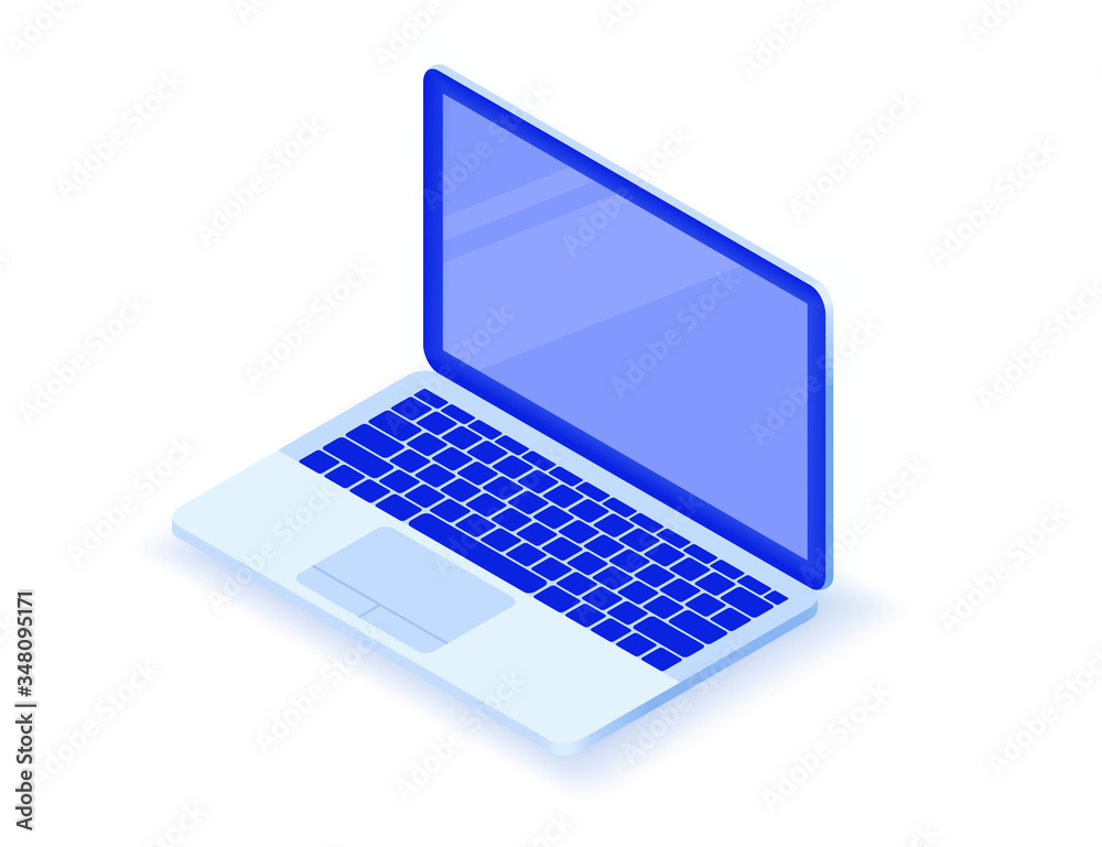 Isometric vector notebook laptop illustration