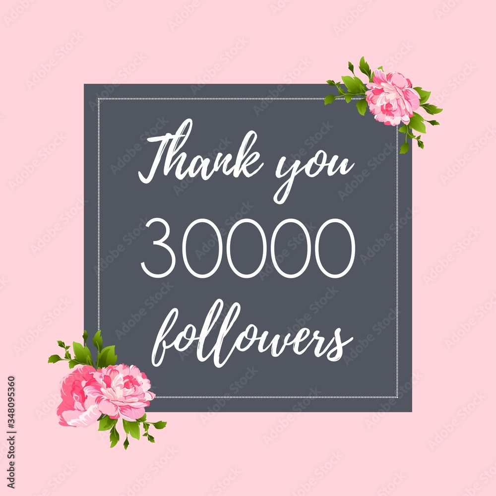 Thank you 30,000 followers social media banner, post