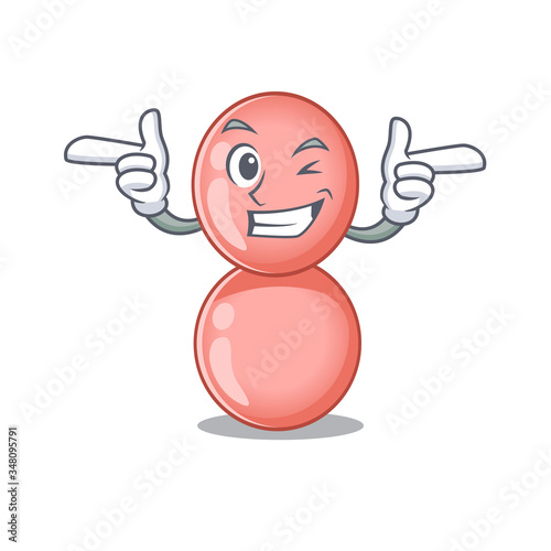 Cartoon design concept of neisseria gonorrhoeae with funny wink eye