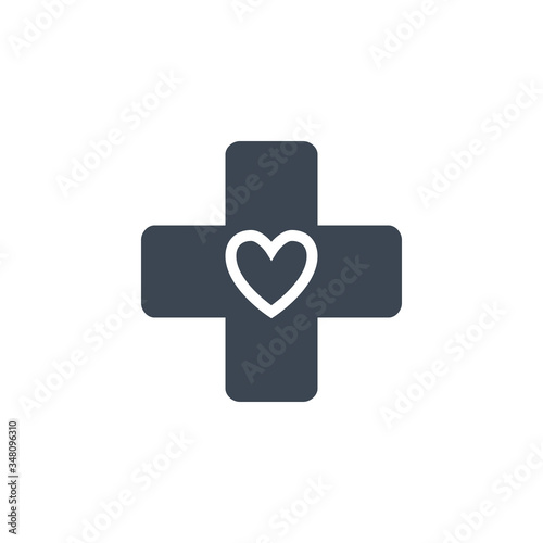 Medical Cross related vector glyph icon. Isolated on white background. Vector illustration.