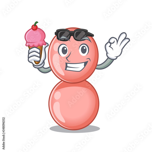 Cartoon design concept of neisseria gonorrhoeae having an ice cream