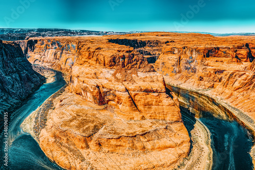 Horseshoe Bend is a horseshoe-shaped incised meander of the Colorado River. photo