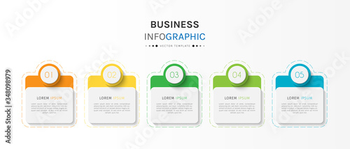 Business infographic element with options, steps, number vector template design