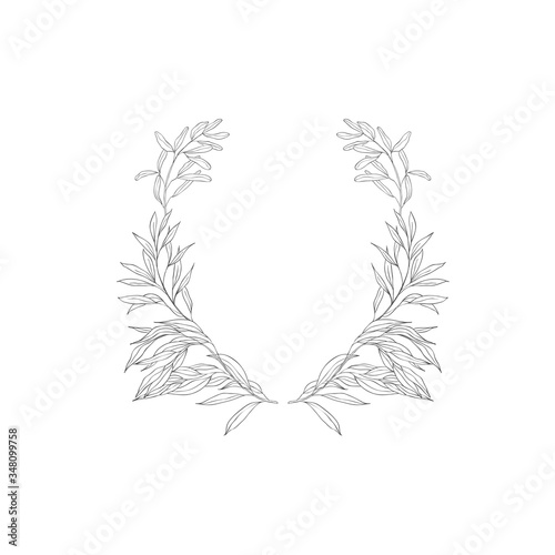 Floral botanical frame and monogram.