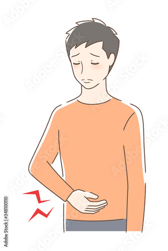 お腹が痛い男性