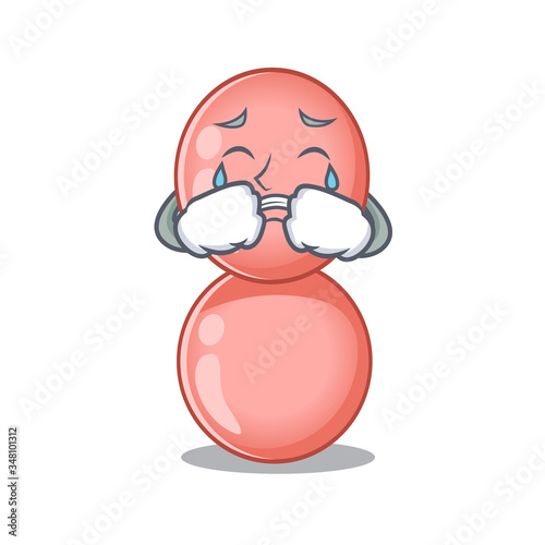 Cartoon character design of neisseria gonorrhoeae with a crying face