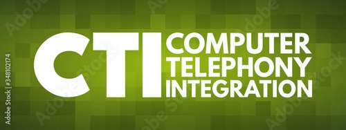 CTI - Computer Telephony Integration acronym, technology concept background