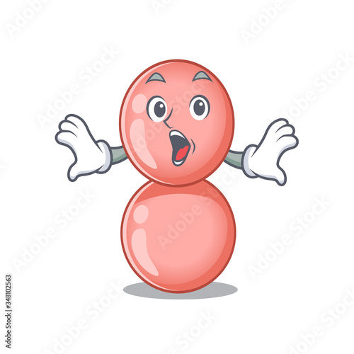Cartoon design style of neisseria gonorrhoeae has a surprised gesture