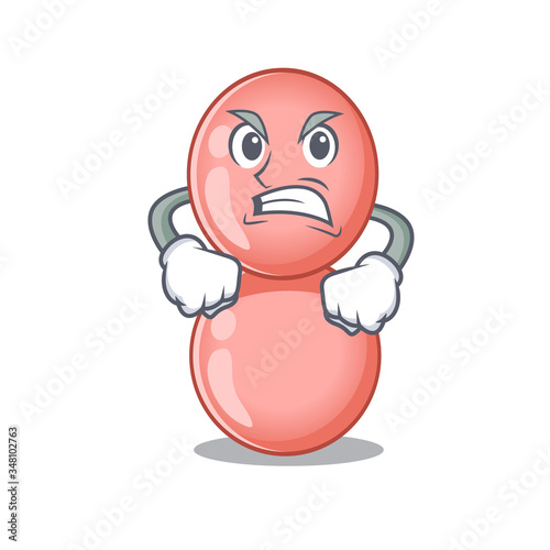 Mascot design concept of neisseria gonorrhoeae with angry face