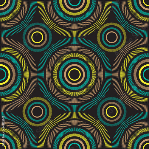 African Line Circle Pattern Design for fabric and textile print