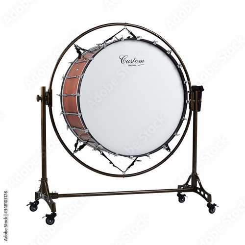 Concert Bass Drum, Music Instrument Isolated on White background