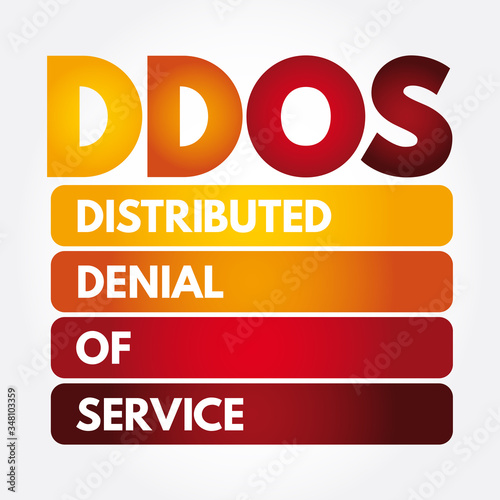 DDoS - Distributed Denial of Service acronym, technology concept background