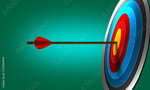 Target with an arrow icon. Concept market goal