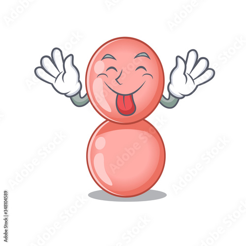 An amusing face neisseria gonorrhoeae cartoon design with tongue out