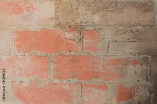 the texture and pattern of the bricks for the stove in the house