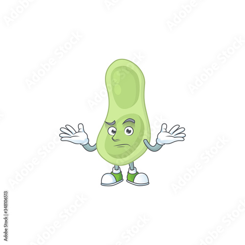 An image of staphylococcus pneumoniae in grinning mascot cartoon style