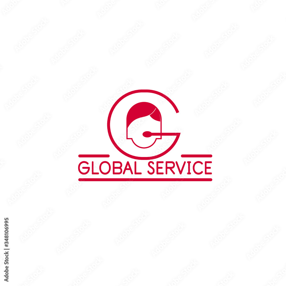 Vector illustration of customer service icon with letter G as headphone isolated on white background perfect for customer service logo of your business Vector illustration of customer service icon with letter G as headphone isolated on white background perfect for customer service logo of your business