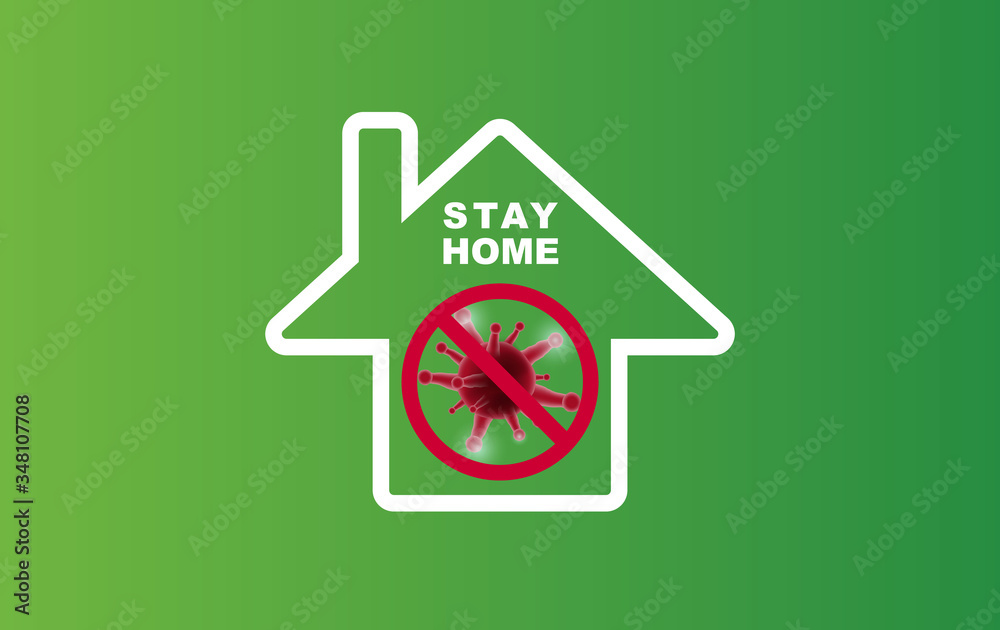Stay home on Eco Environment background.stay safe with home icon against virus. The concept of quarantine and stay at home, stay safe.Stop COVID-19 Awareness.Space for your text banner website vector Stay home on Eco Environment background.stay safe with home icon against virus. The concept of quarantine and stay at home, stay safe.Stop COVID-19 Awareness.Space for your text banner website vector