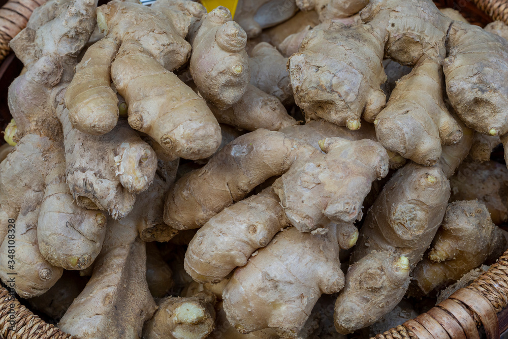 close up fresh ginger background close up fresh ginger background
