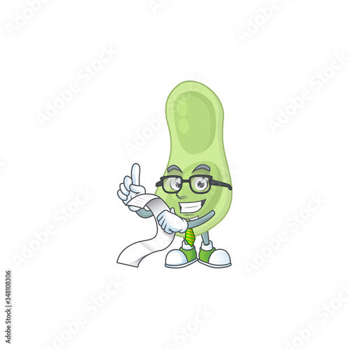 Mascot cartoon concept of staphylococcus pneumoniae with menu list