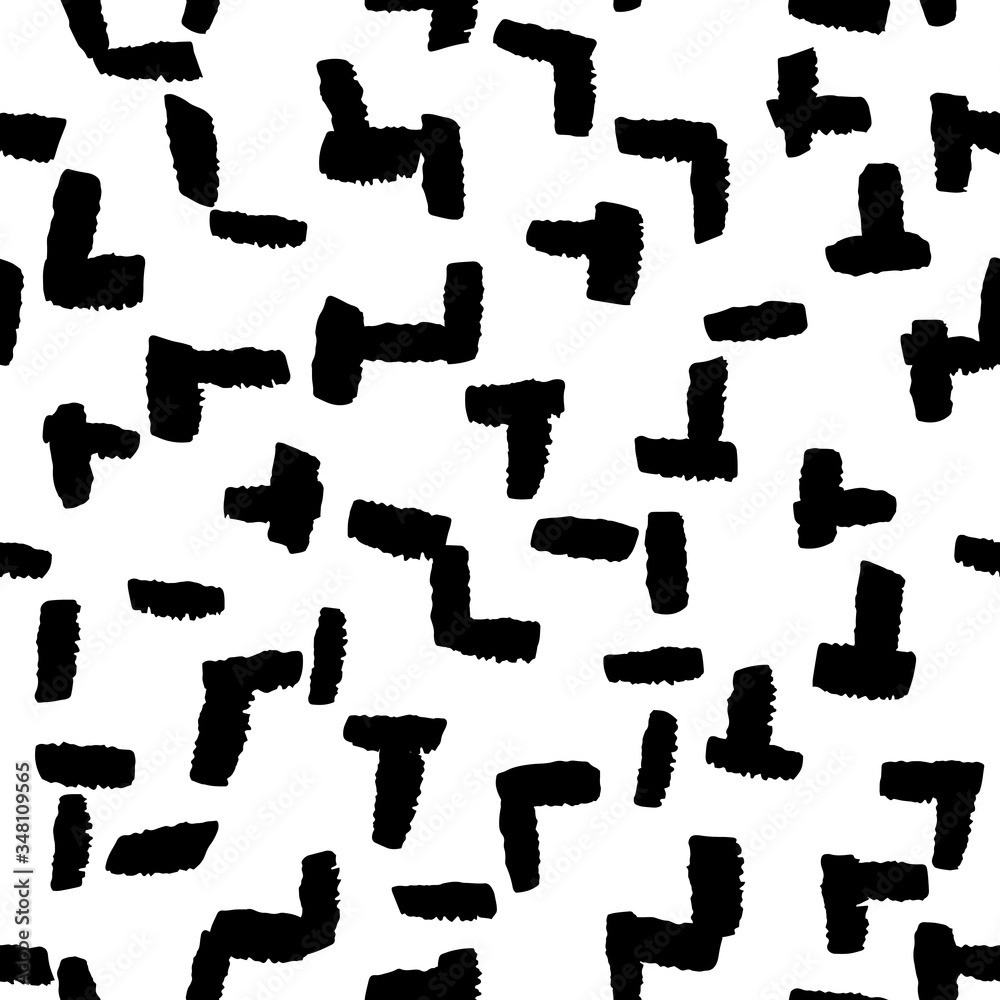 Black and white abstract hand drawn seamless pattern Black and white abstract hand drawn seamless pattern