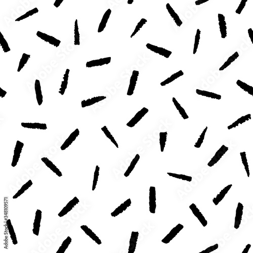 Black and white abstract hand drawn seamless pattern