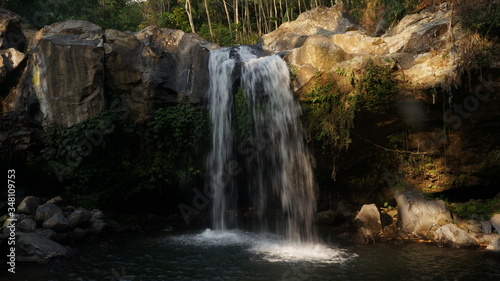 waterfall in the forest in central java, indonesia