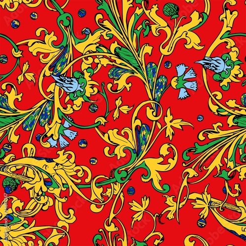 Antique. Vintage retro ethnic seamless pattern. Baroque, renaissance geometric multicolor floral arabesque summer print. Hipster hand drawn. Ancient background. Wallpaper. prints on fabrics, fabrics