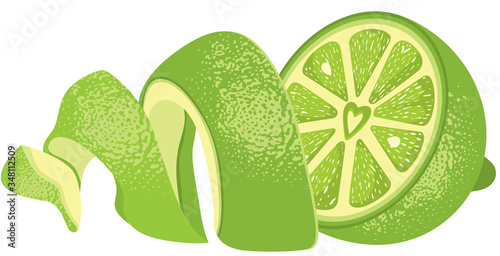 Fresh peeled green lemon halves
