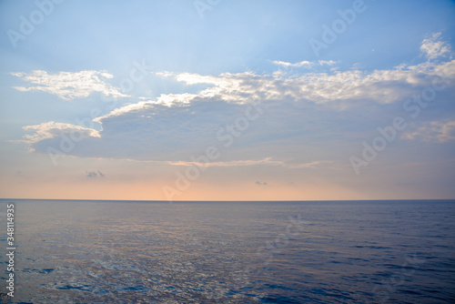 dramatic view of sunrise over the sea