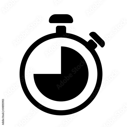 Timer icon isolated on white background. Pictogram for web. Vector eps10 stock illustration